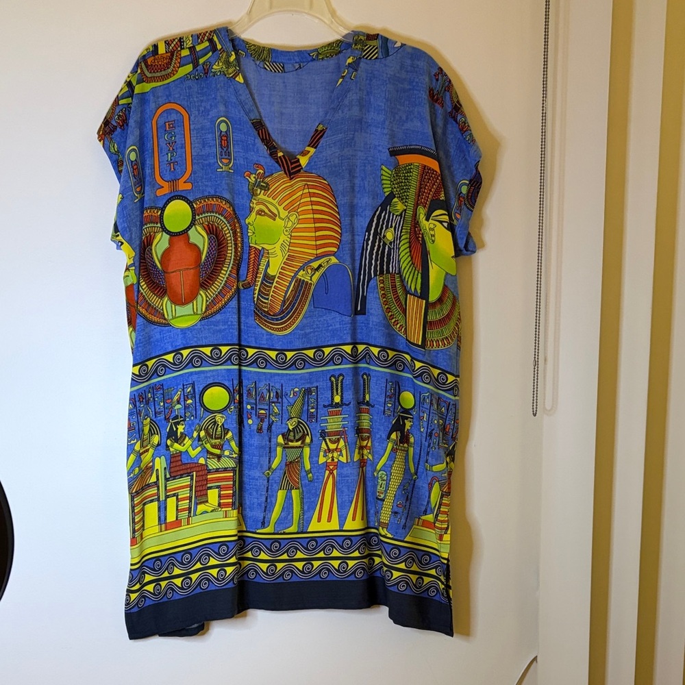 Colorful Egyptian Print Tunic Turkish Cotton